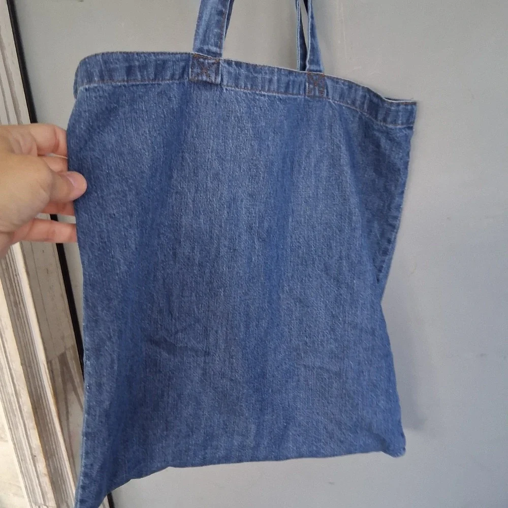The Outsiders Poem Denim Tote Bag Stay Gold Ponyboy Robert Frost Lit Broadway